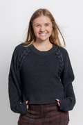 Charcoal Sweater with Braided Detail by Vintage Havana