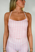 Jr. Pivot Gingham Top in Pink Gingham by TooLooLah