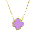 Purple Four Leaf Clover Necklace by Lily Nily