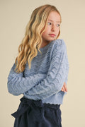 Raeann Wavy Knit Pullover Sweater