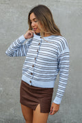 Lennox Stripe Button Up Cardigan