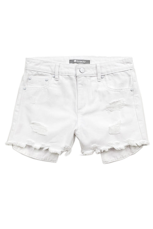 Weekender High Rise Shorts in White by Tractr