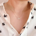 Shine Classy Sterling Silver Bow Necklace