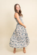 Audrey Floral Printed Tiered Maxi Dress