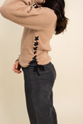 Vintage Havana Mockneck Cable Knit Sweater