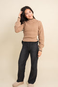 Vintage Havana Mockneck Cable Knit Sweater