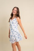 Blue Floral Mini Dress
