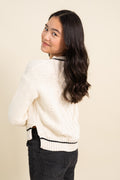 Jenna V-Neck Cable Sweater By Love Daisy