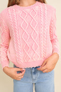 Ashley Crop Cable Knit Sweater