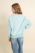 Fleece Raw Edge Pullover Sweatshirt By Love Daisy