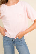 Cotton Jersey Raw Edge Pocket Tee By TENLY