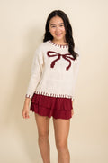 Stitched Bow Sweater By Love Daisy