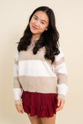 Addy Striped V-Neck Sweater By Love Daisy