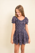 Katie J Girls Delilah Dress in Midnight Ditsy