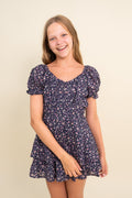 Katie J Girls Delilah Dress in Midnight Ditsy