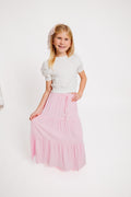 Girls Esme Skirt in Baby Pink Challis by Katie J NYC