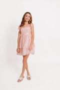 Sweet Shoulder Tie Shimmer Dress