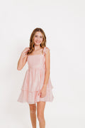 Sweet Shoulder Tie Shimmer Dress