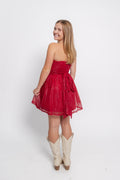 Londyn Glittery Strapless Dress