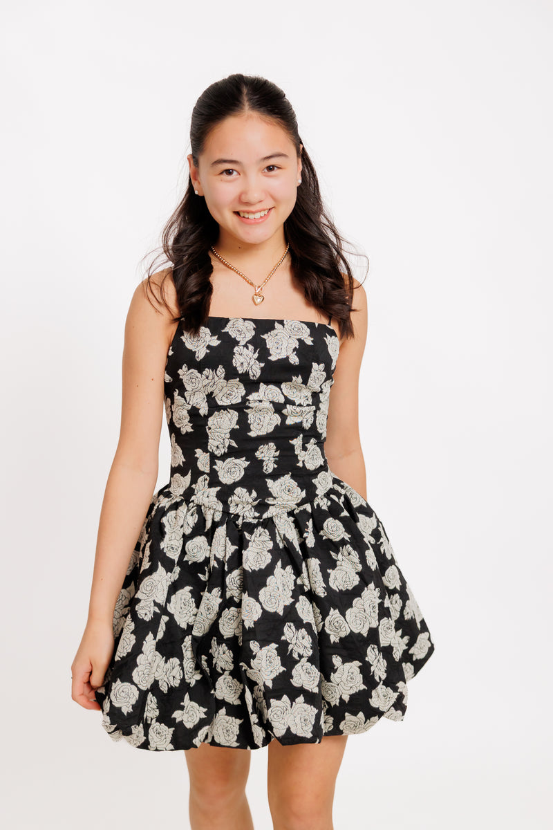 Laney Back Lace Bubble Hem Dress