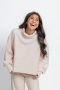 Pale Pink Hacci Cowl Neck Sweatshirt by Vintage Havana