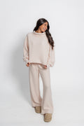 Heather Pale Pink Hacci Wide Leg Pant by Vintage Havana
