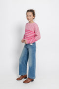 Girls Cable Knit Boxy Cropped Pullover