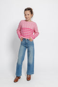Girls Cable Knit Boxy Cropped Pullover