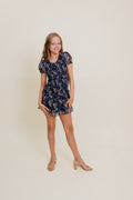 Flowers by Zoe Chiffon Smocked Short Sleeve Dress
