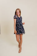 Flowers by Zoe Chiffon Smocked Short Sleeve Dress