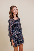 Flowers by Zoe Chiffon Long Sleeve Dress