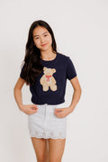 Short Sleeve Teddy Bear Sweater Top