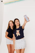 Short Sleeve Teddy Bear Sweater Top