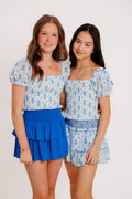 Tween Marlee Top in Santorini Floral Stripe by Katie J NYC