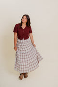 Plaid Maxi Tiered Skirt by Needi