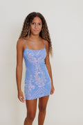 Lucy in the Sky Sequin Sky Blue Pattern Dress