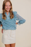 Katie Top in Whimsey Teal by PLEAT