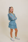 Campbell Dress in Whimsey Teal by PLEAT