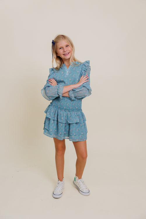 Campbell Dress in Whimsey Teal by PLEAT