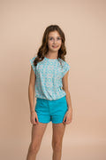 The Tory Tie Top in Island Teal by Pleat