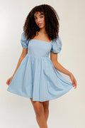 Reiley Puff Sleeve Tie Back Dress