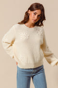 Aubrey Flower Embroidered Sweater