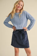 Raeann Wavy Knit Pullover Sweater