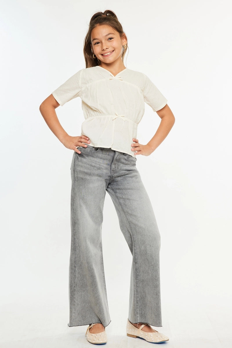 KanCan Grey Wash Wide Leg Jean