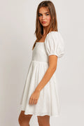 Reiley Puff Sleeve Tie Back Dress