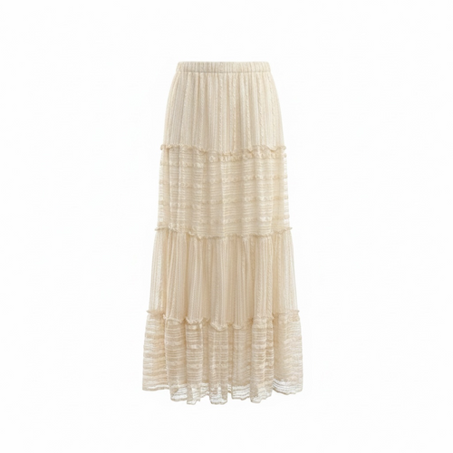 Leslie Textured Ruffle Midi Skirt