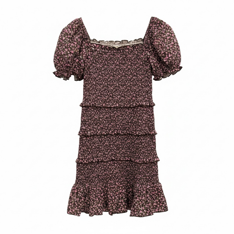 Katie J Juniors Laila Dress in Espresso Floral