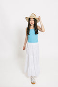 Girls Meadow Maxi Skirt in White by Katie J NYC