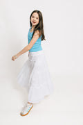 Girls Meadow Maxi Skirt in White by Katie J NYC