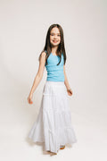 Girls Meadow Maxi Skirt in White by Katie J NYC